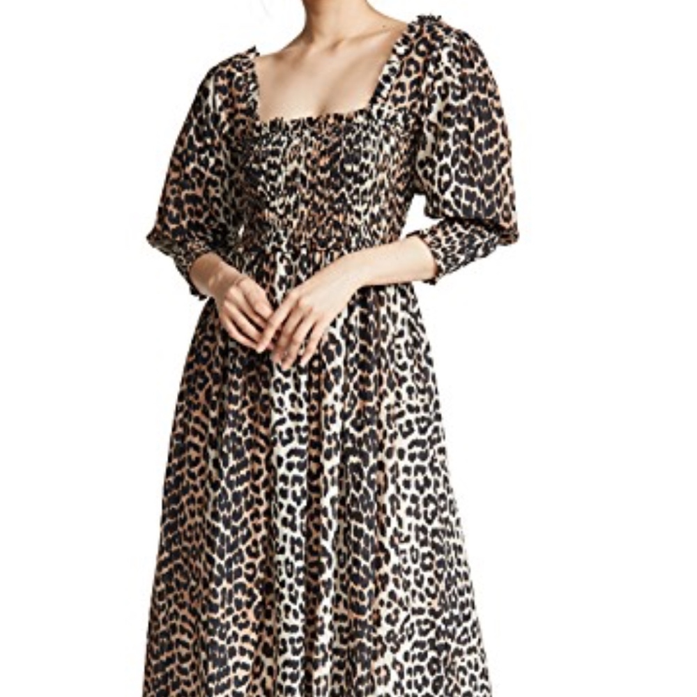 GANNI SMOCKED MAXI DRESS